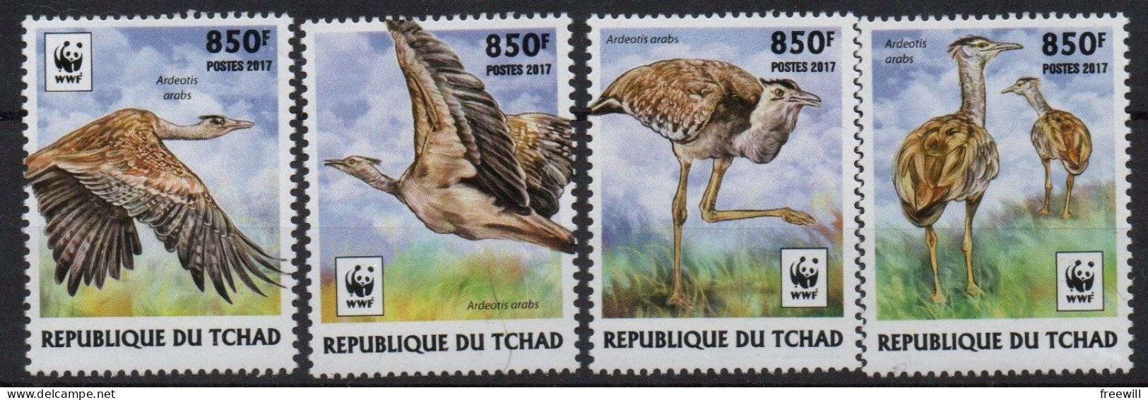 Tchad   Espèces Menacées- Endangered Animals 2017 WWF  XXX - Tchad (1960-...)