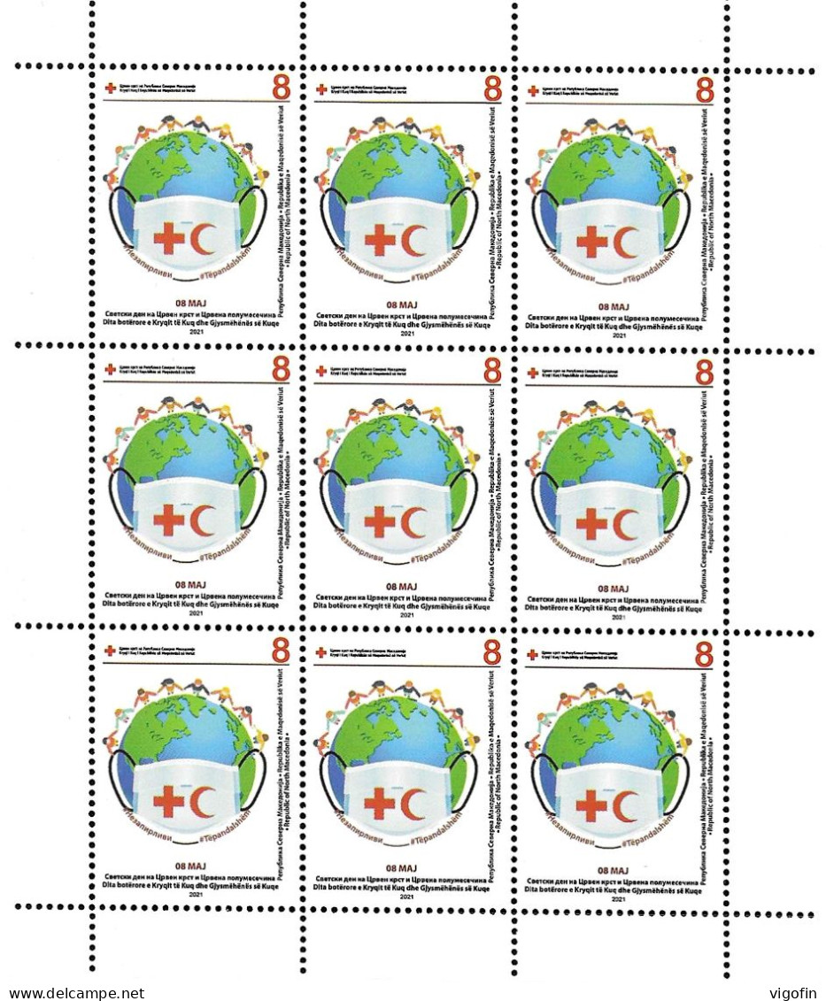 NMK 2021-ZZ1 RED CROSS, NORTH MACEDONIA, MS MNH - Noord-Macedonië