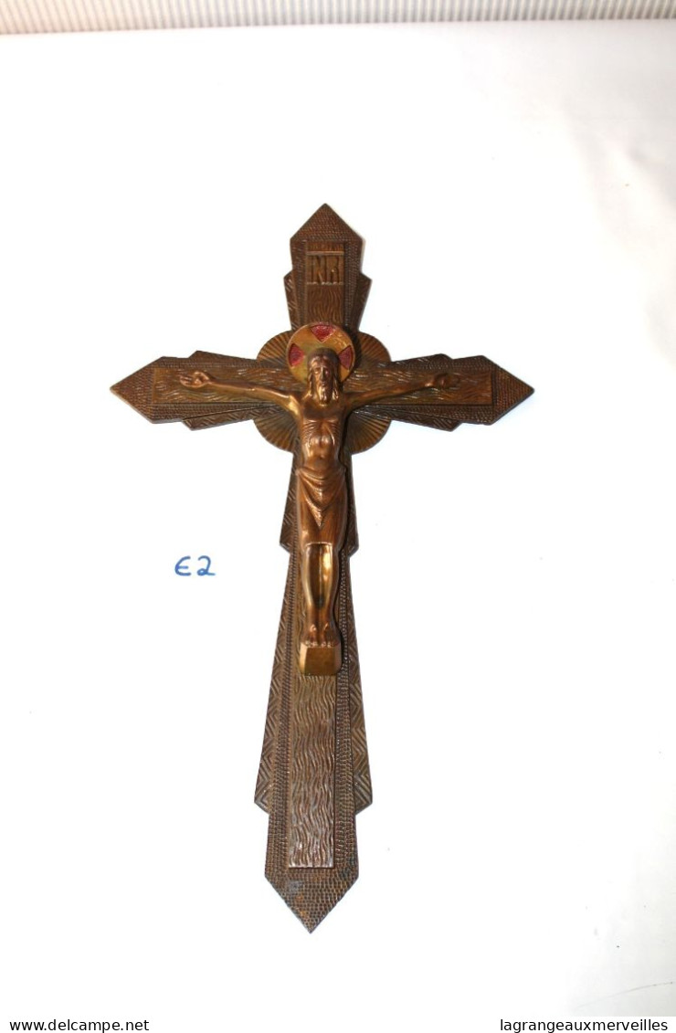 E2 Ancien Christ Sur La Croix - Objet De Dévotion - Old Church - Seigneur Ayez Pitié De Nous - Arte Religiosa