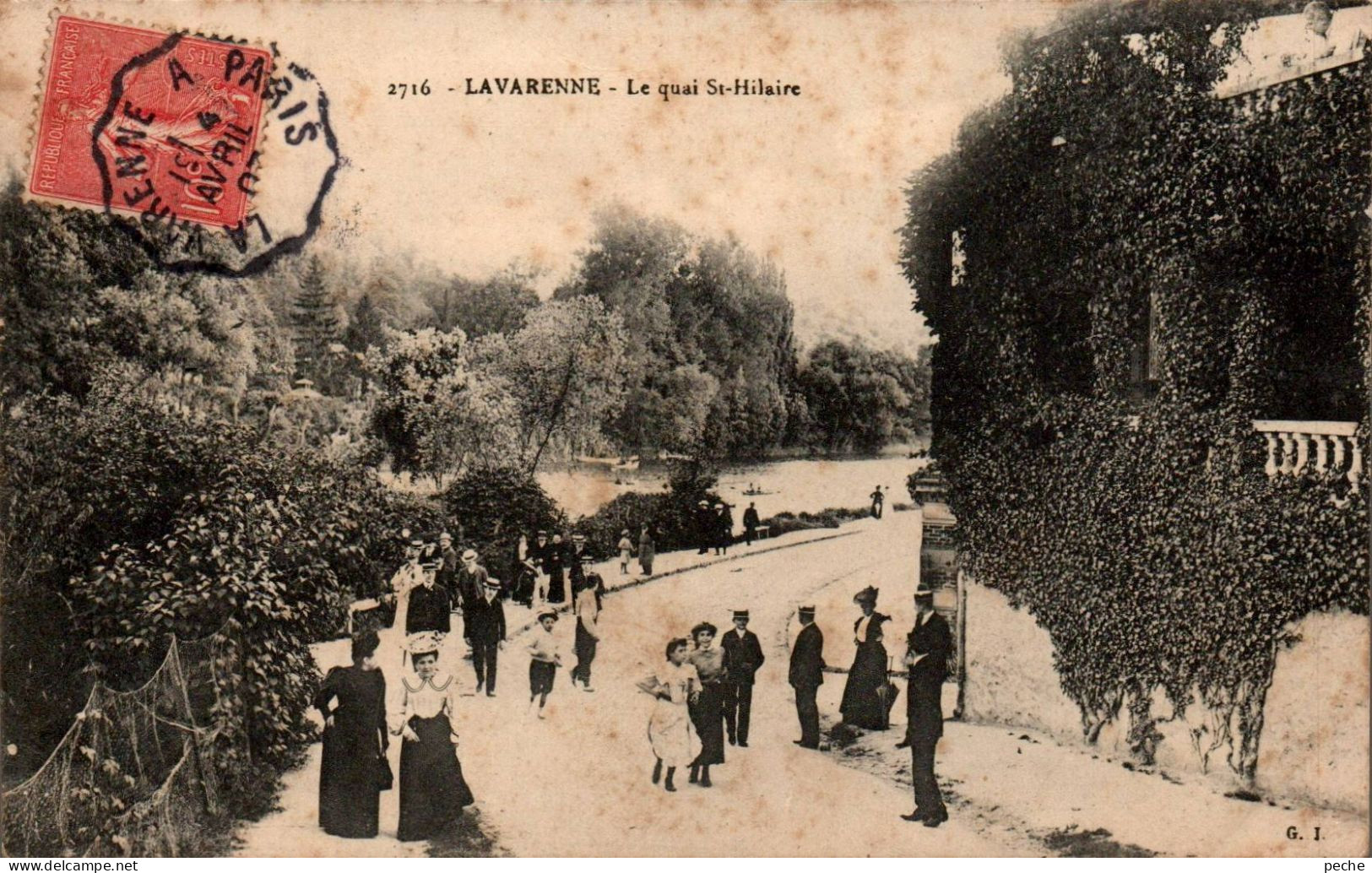 N°2921 W -cachet Convoyeur La Varenne à Paris -1907- - Poste Ferroviaire