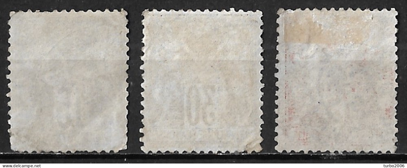 France 1876-78 Sage Type I : INV Sous B 15 C - 30 C -75 C. Yvert  Nr. 66 - 69 - 71 - 1876-1878 Sage (Type I)