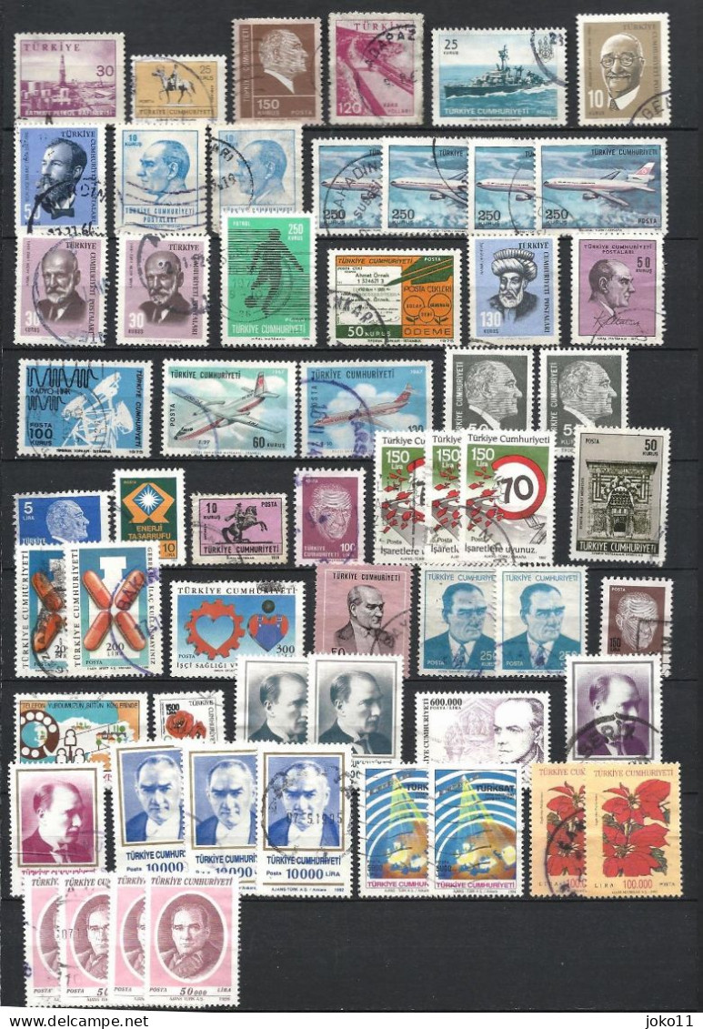 Türkei, 57 Marken, Gestempelt - Collections, Lots & Series