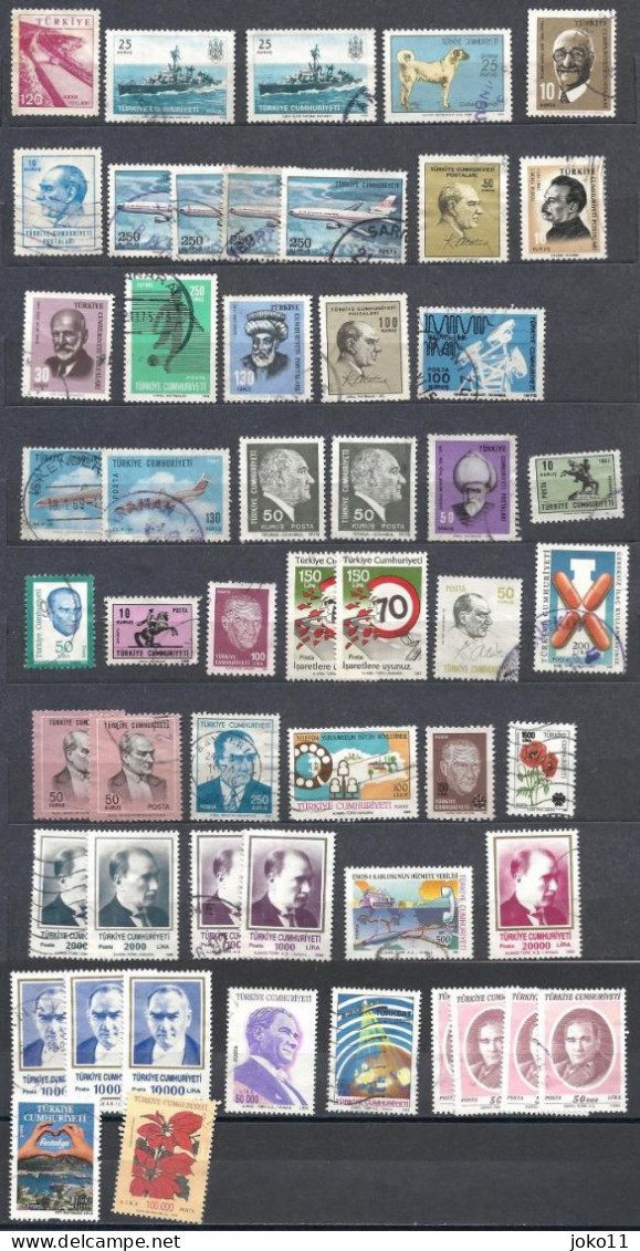 Türkei, 53 Marken, Gestempelt - Collections, Lots & Series