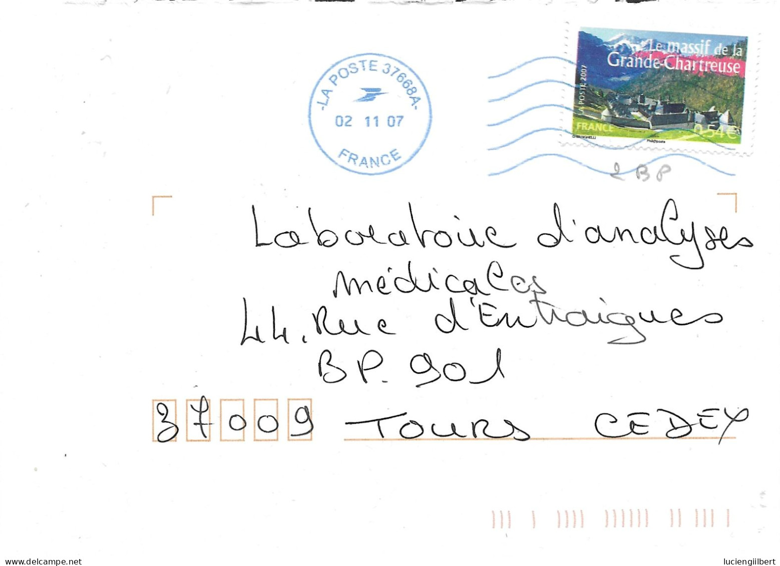 TIMBRE N° 4019   -  LE MASSIF DE LA GRANDE CHARTREUSE     - TARIF DU 1 10 06 AU 28 2 08  -  SEUL SUR LETTRE - 2007 - Postal Rates