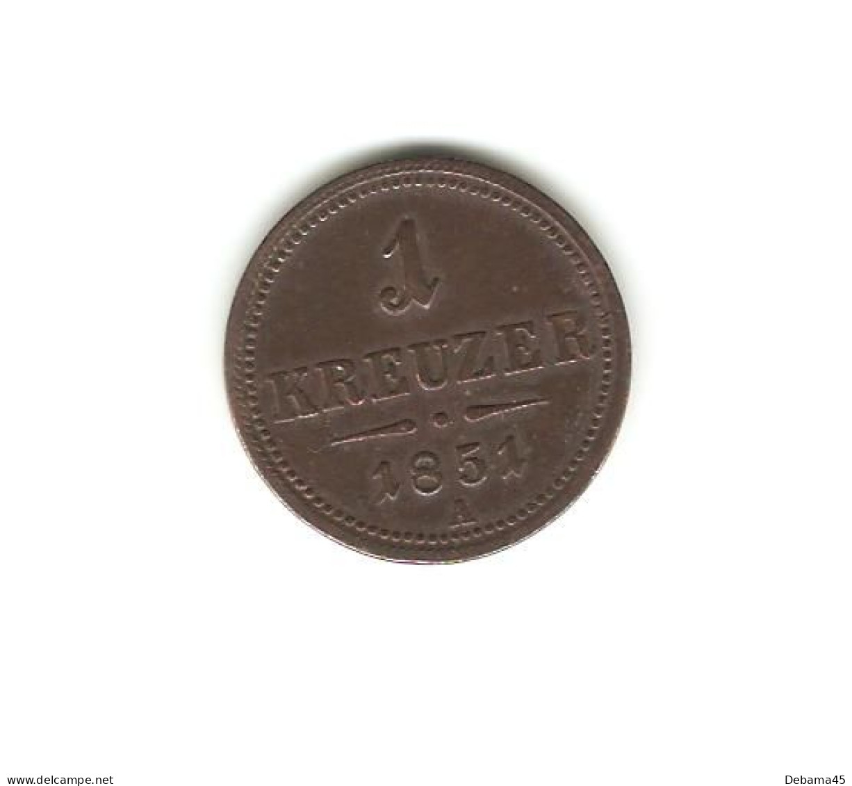 64/ AUTRICHE : 1 Kreuzer 1851 A - Austria