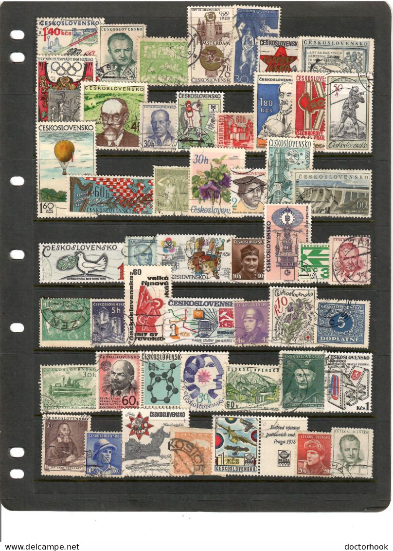 CZECHOSLOVAKIA   50 DIFFERENT USED (STOCK SHEET NOT INCLUDED) (CONDITION PER SCAN) (Per50-17) - Collections, Lots & Séries