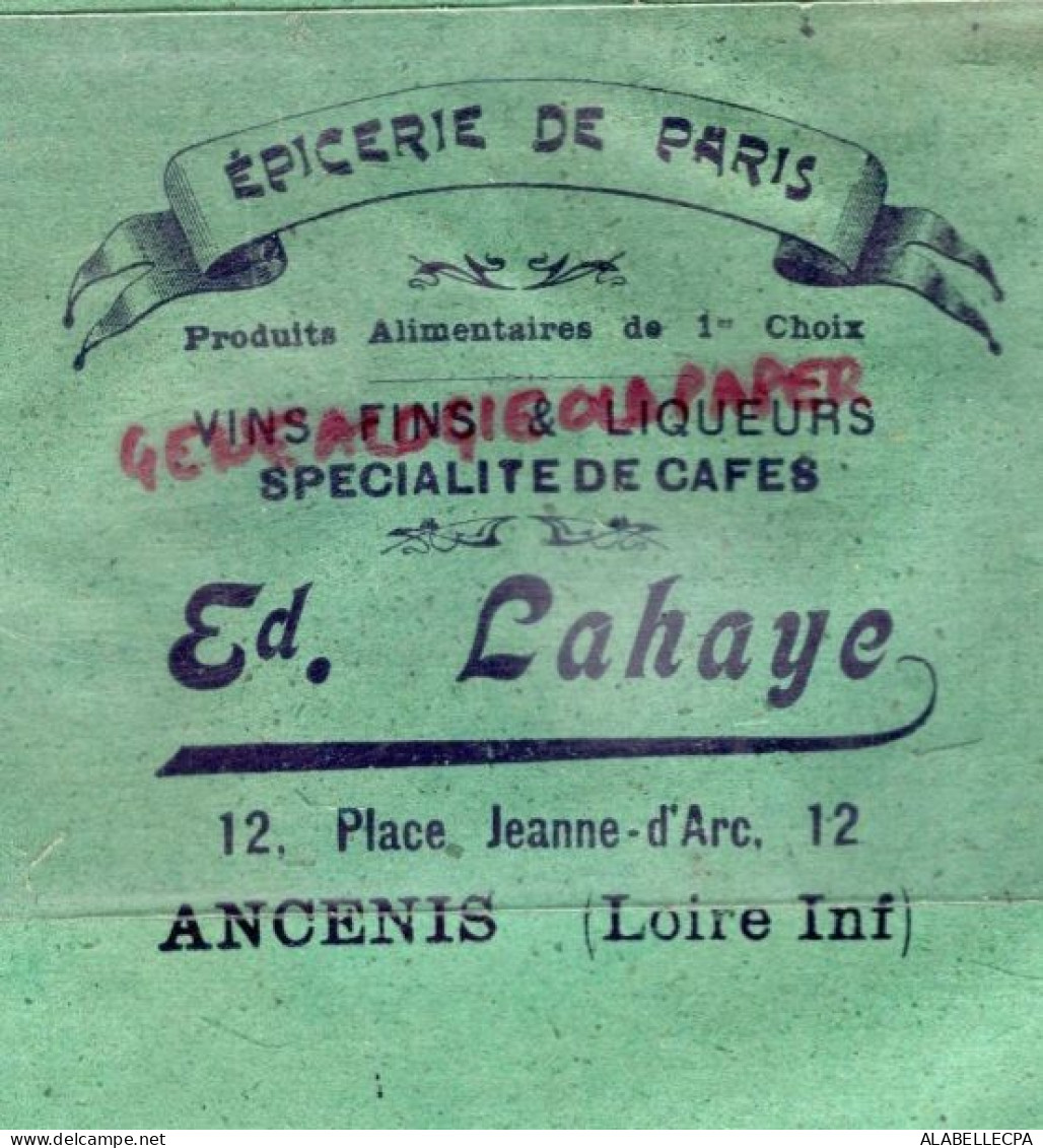 Rare CPA CARTE PHOTO EPICERIE FACADE COMMERCE LAHAYE 12 Place J D'Arc A ANCENIS - Ancenis