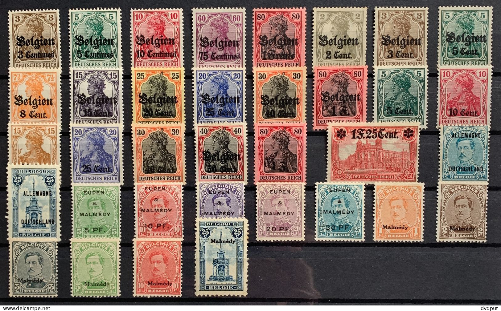 België, 1914-20, Samenstelling 33 OC Zegels, Ongebruikt *, OBP 121€ - Autres & Non Classés