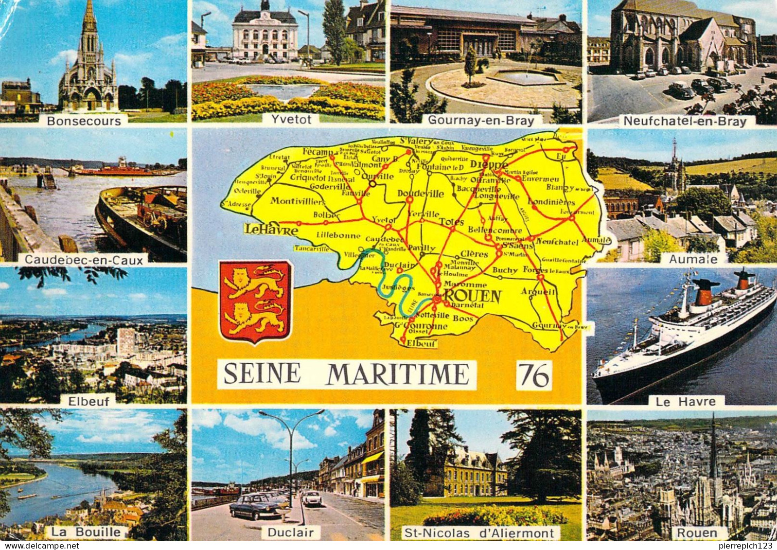 76 - Seine Maritime - Carte Géographique - Multivues - Autres & Non Classés