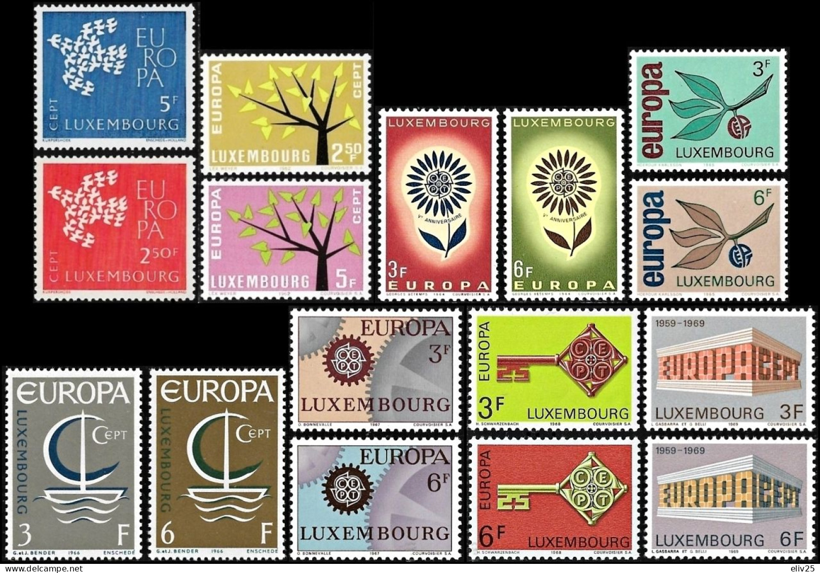 Luxembourg 1961, 1962,  1964, 1965, 1966,1967, 1068 & 1969 Europa CEPT - 8 Sets Of 2 V. MNH - Andere & Zonder Classificatie