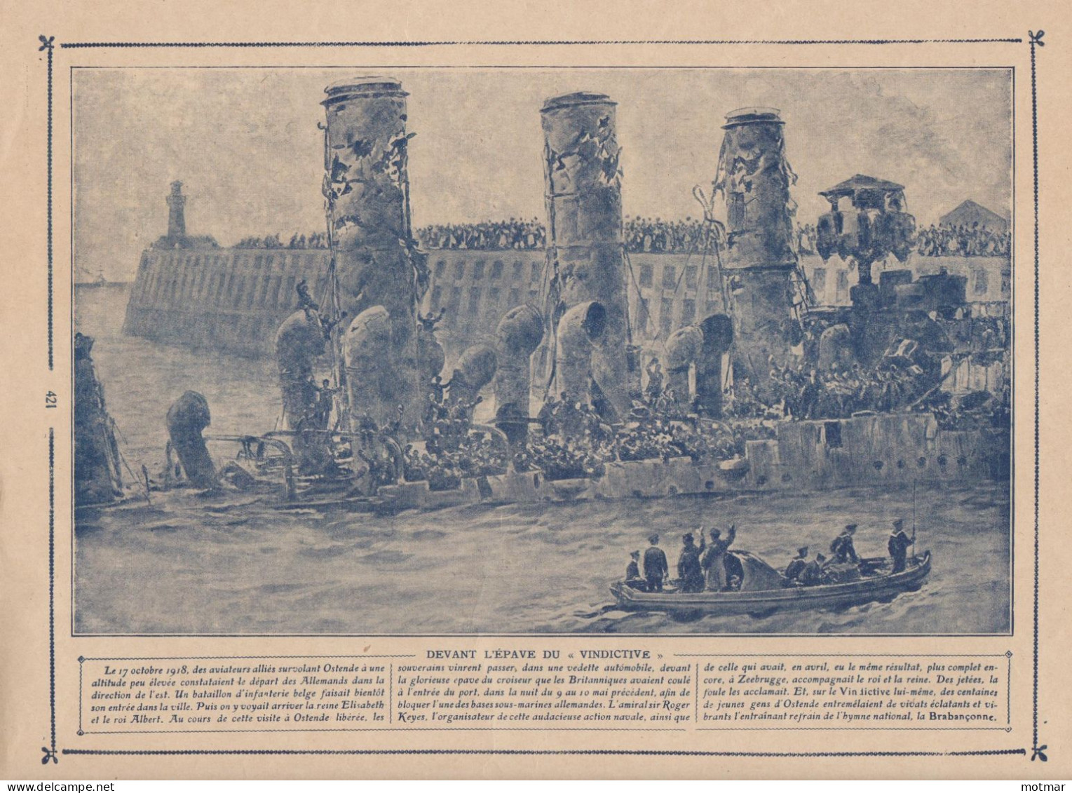 série de 82 gravures guerre 14/18- scènes de marine, batailles, ruines etc - voir scans -