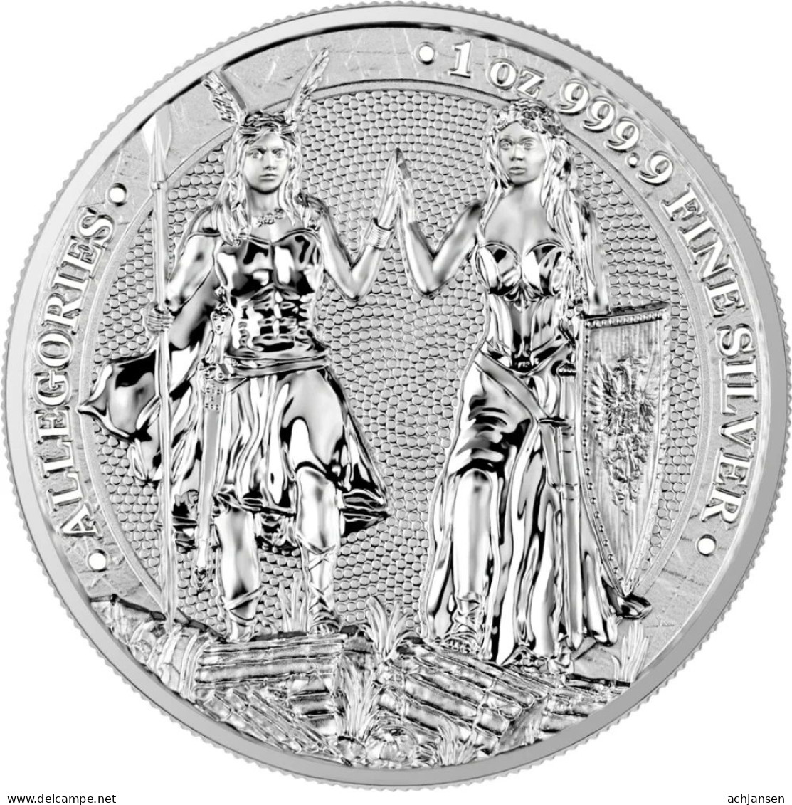 Germany, set of 4 Germania and Allegories - each 1 OZ. pure silver