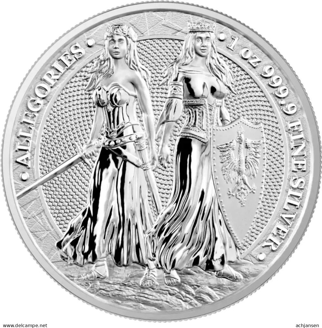 Germany, set of 4 Germania and Allegories - each 1 OZ. pure silver