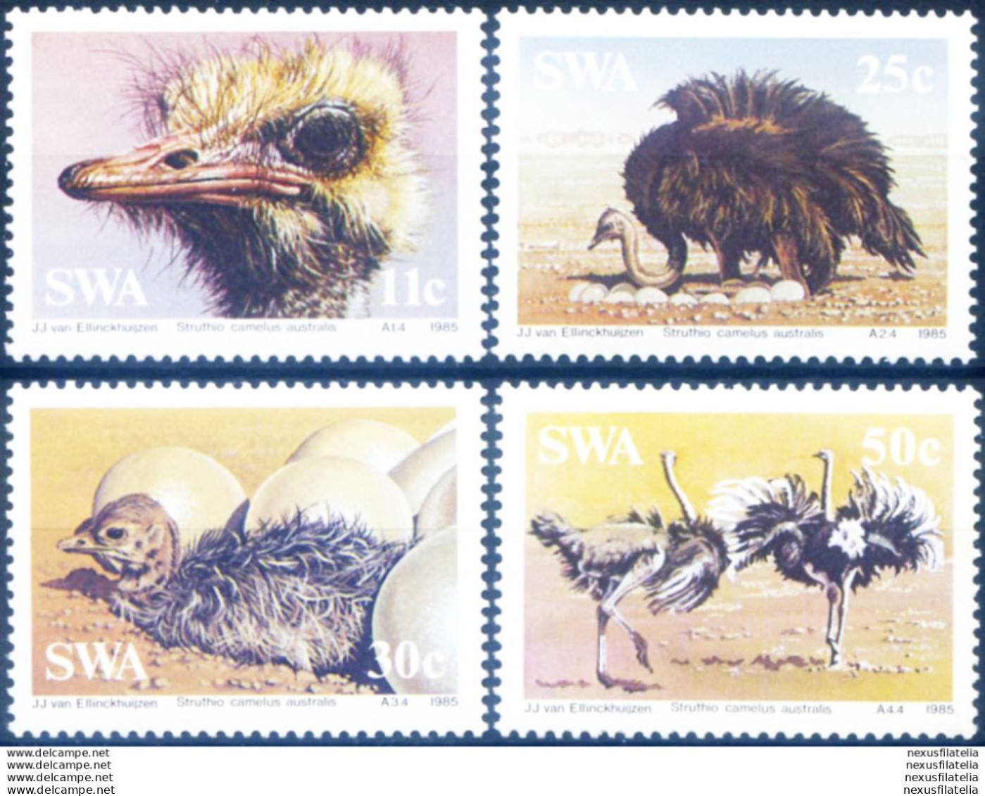 Fauna. Struzzi 1985. - Namibië (1990- ...)
