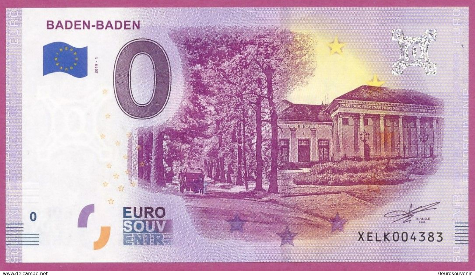 0-Euro XELK 2019-1 BADEN-BADEN - Essais Privés / Non-officiels