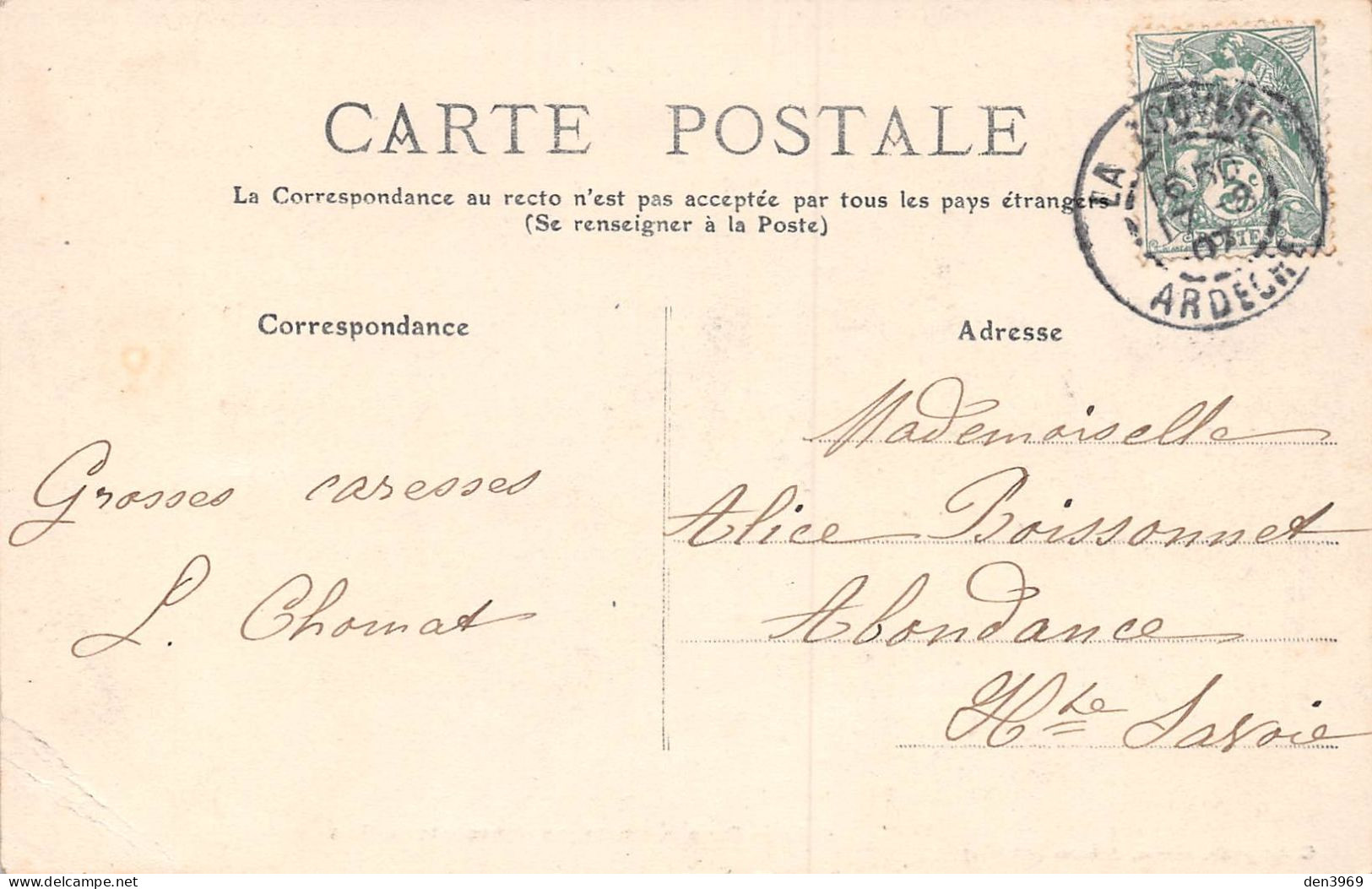 Les CEVENNES (Ardèche) Pittoresques - Dans La Montagne - Descente Du Bois - Voyagé 1907 (2 Scans) - Autres & Non Classés