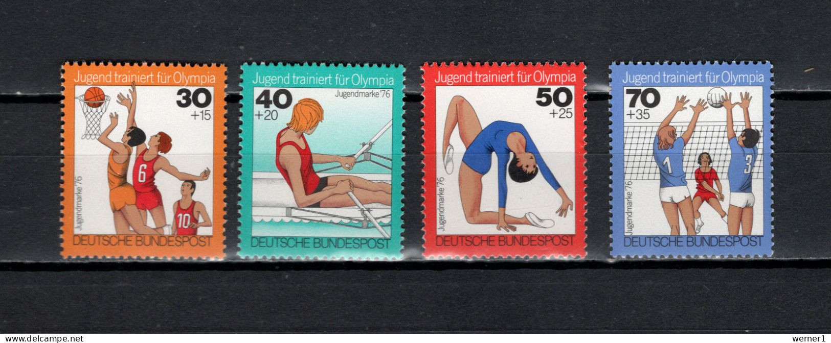 Germany 1976 Olympic Games, Sport, Basketball, Rowing, Gymnastics, Volleyball Set Of 4 MNH - Ete 1976: Montréal