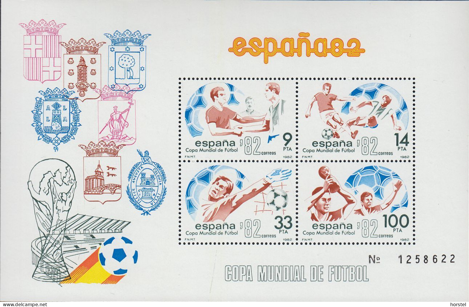 Spanien Block 25 - Fußball-Weltmeisterschaft - Spanien 1982 ( Postfrisch ) - Blocs & Feuillets