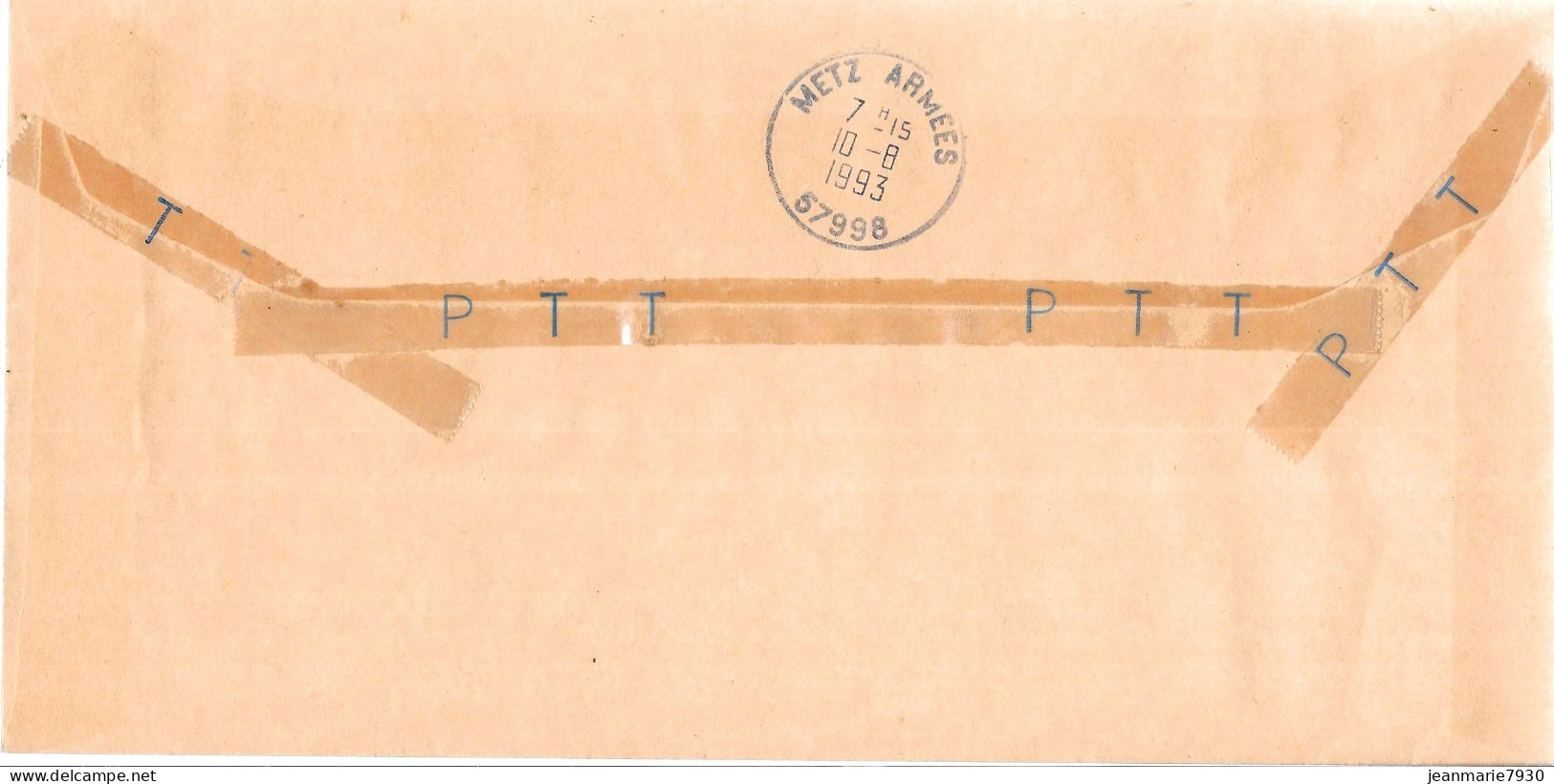 P297 - LETTRE RECOMMANDEE DU BUREAU POSTAL MILITAIRE 524 ( SPIRE ) DU 09/08/93 POUR METZ ARMEES - Military Postmarks From 1900 (out Of Wars Periods)