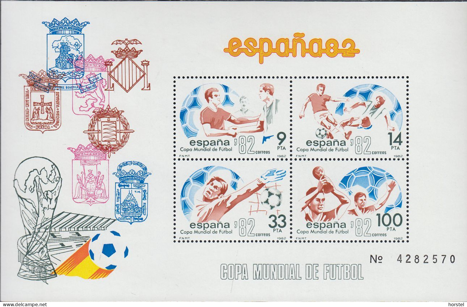 Spanien Block 26 - Fußball-Weltmeisterschaft - Spanien 1982 ( Postfrisch ) - Blocks & Sheetlets & Panes