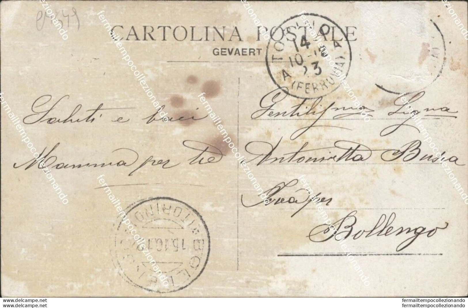 Cm549 Cartolina Fotografica Torino Citta' 1912 - Andere & Zonder Classificatie