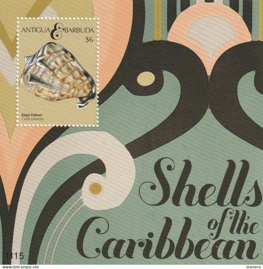 Antigua And Barbuda 2011 - Fauna , Molluscs , Block , Perforated, MNH , Mi.Bl.683 - Antigua Und Barbuda (1981-...)