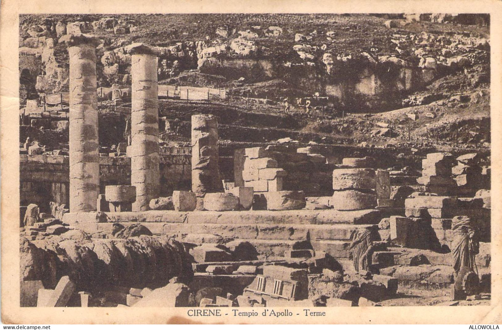 27000 " CIRENE-TEMPIO D'APOLLO-TERME "  -VERA FOTO-CART. POST.  SPED.1927 - Libya