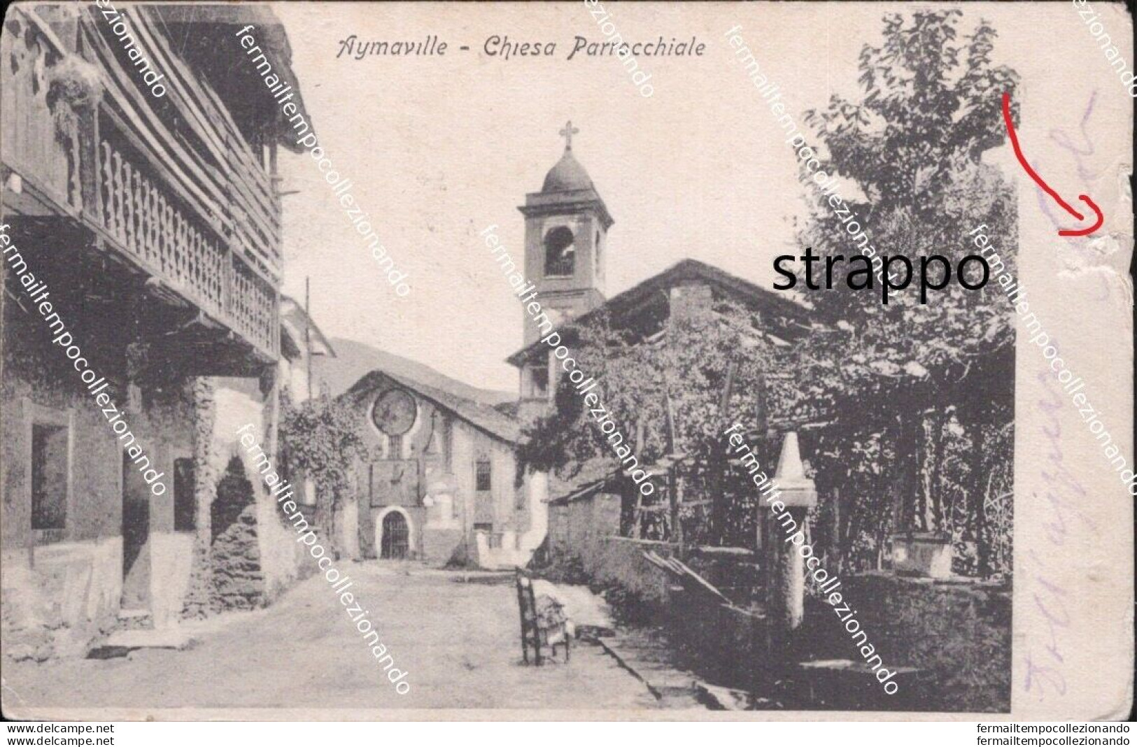 Cm546 Cartolina Aymaville Chiesa Parocchiale Provincia Di Torino Piemonte - Other & Unclassified