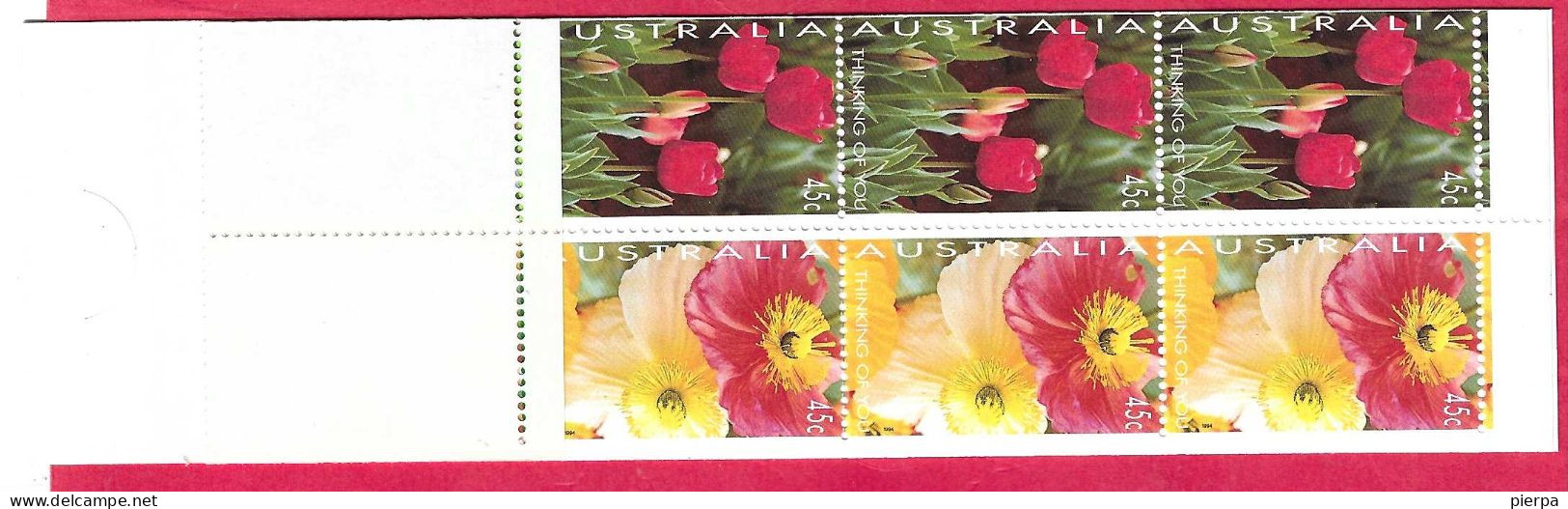 AUSTRALIA - 1994 - FIORI -  NUOVO MNH ** (YVERT C 1350a - MICHEL SB 81) - Carnets