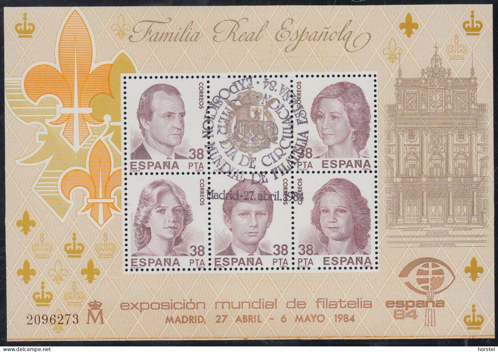 Spanien Block 27 - Internationale Briefmarkenausstellung ESPANA 1984, Madrid ( Sonderstempel 27.4.1984) - Blocks & Kleinbögen
