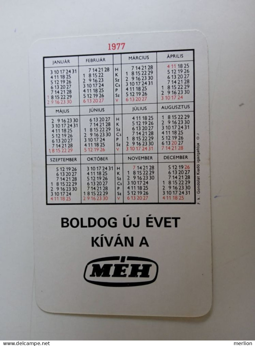 D203037   Pocket Calendar  Hungary  -1977 - MÉH - Pioniers - Collecting Recycling Materials  Budapest  Úttörő Camp Fire - Petit Format : 1981-90