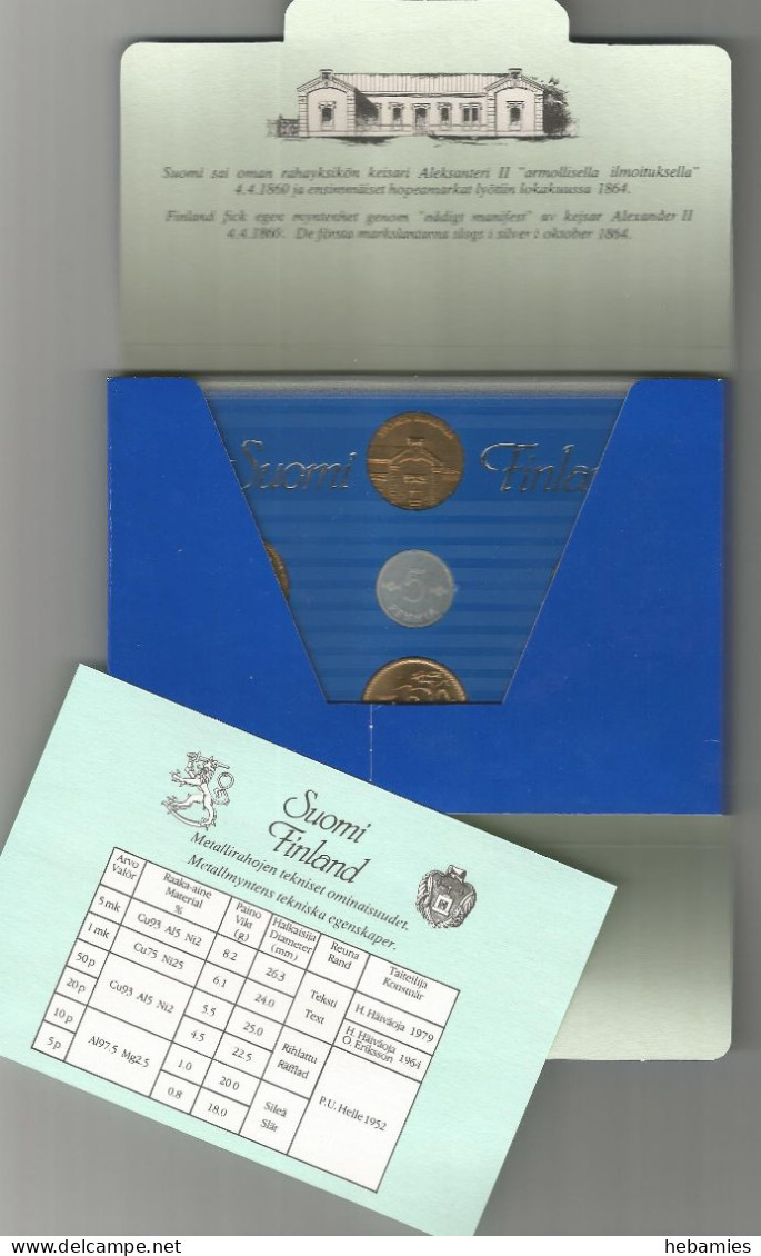 The Mint Of Finland Official Coin Set With Special Token Year 1990 - In ORIGINAL CASE And MINT CONDITION - - Finlande