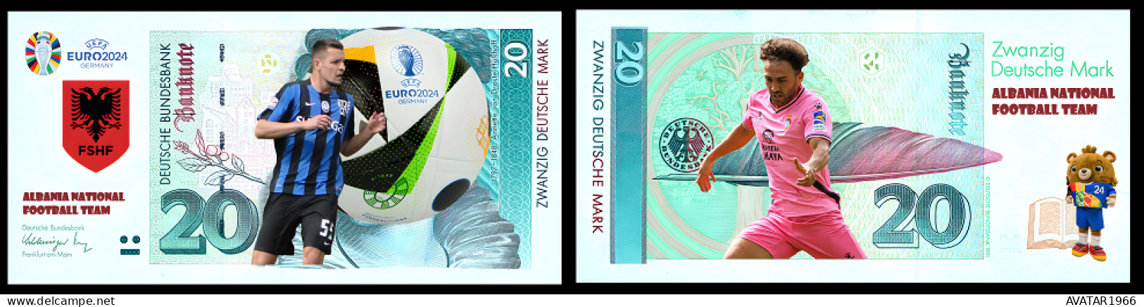 UEFA European Football Championship 2024 Qualified Country Albania 8 Pieces Germany Fantasy Paper Money - [15] Commémoratifs & Emissions Spéciales