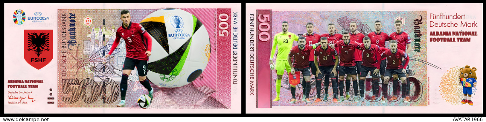 UEFA European Football Championship 2024 qualified country Albania 8 pieces Germany fantasy paper money