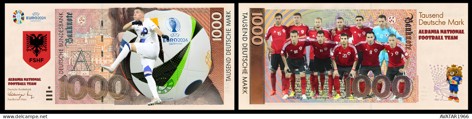 UEFA European Football Championship 2024 qualified country Albania 8 pieces Germany fantasy paper money