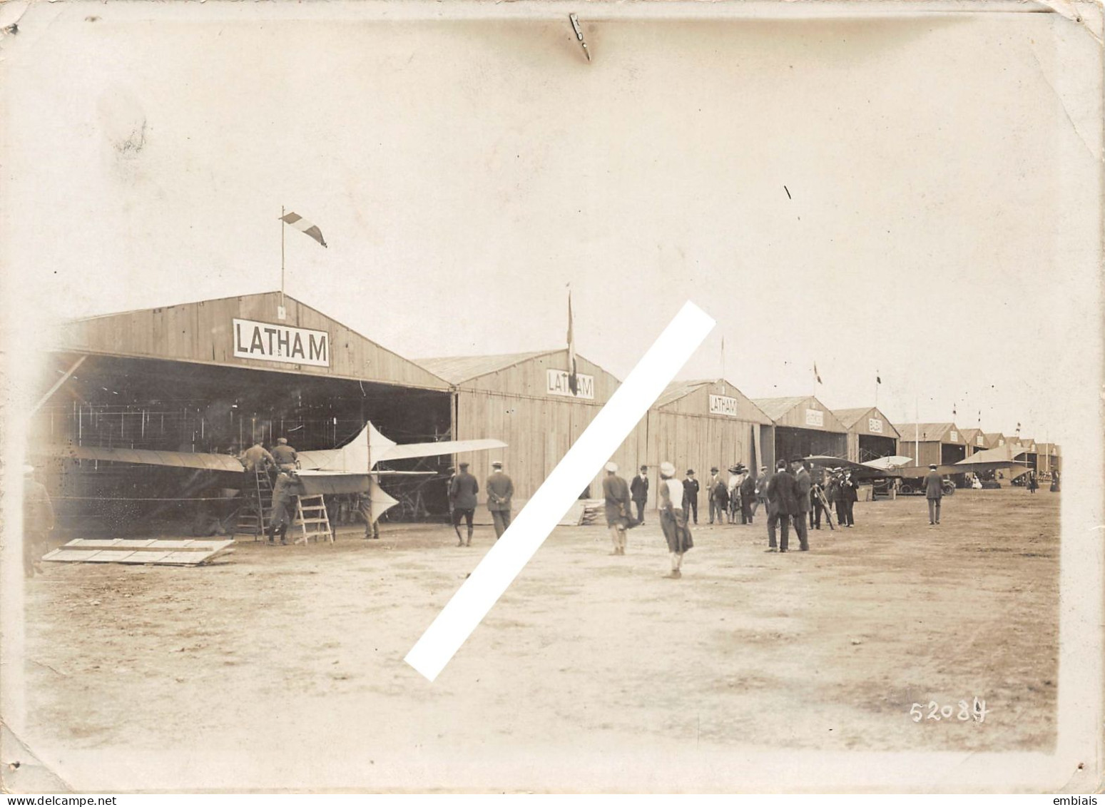 AVIATION EGYPTE 1910 - Photo Originale Inauguration Du Meeting D'Héliopolis, La Sortie Des Hangars, L'appareil LATHAM - Aviation