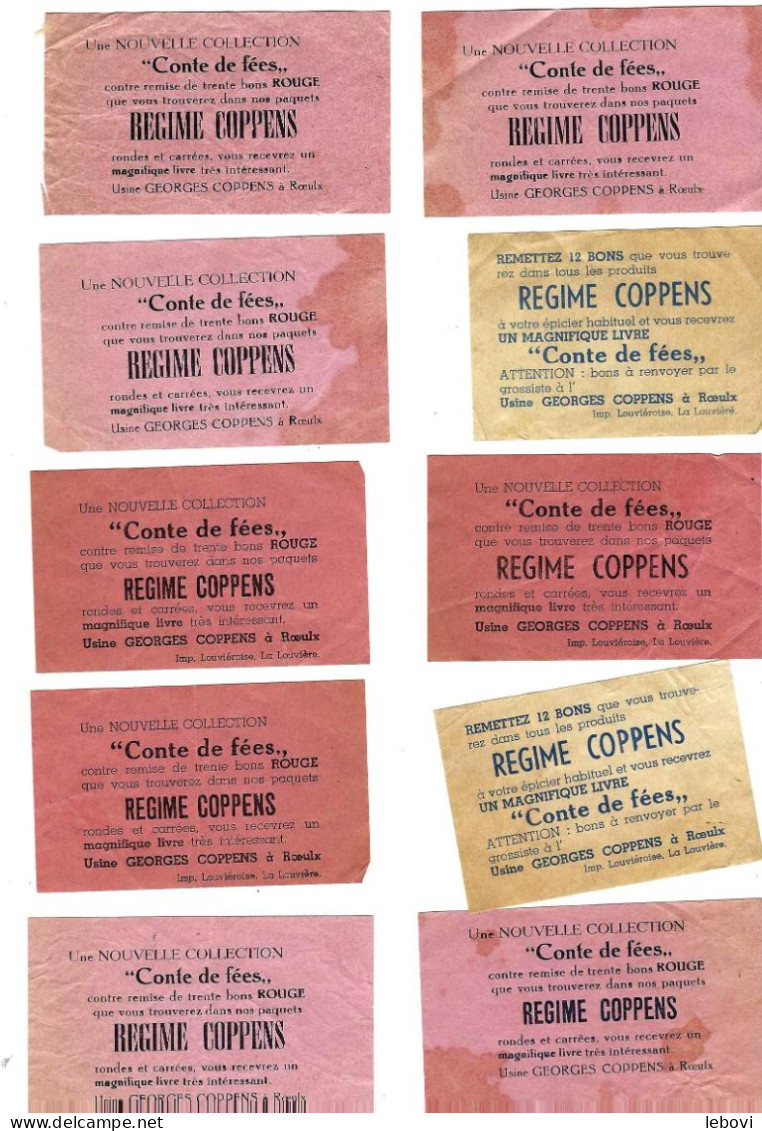 Usines Georges COPPENS à ROEULX – Lot De 10 Bons Publicitaires  (diverses Variétés) - Publicités