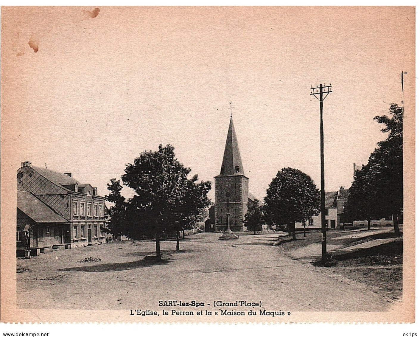 SART-les-Spa - (Grande Place) L'Eglise, Le Perron Et La "Maison Du Marquis" - Other & Unclassified