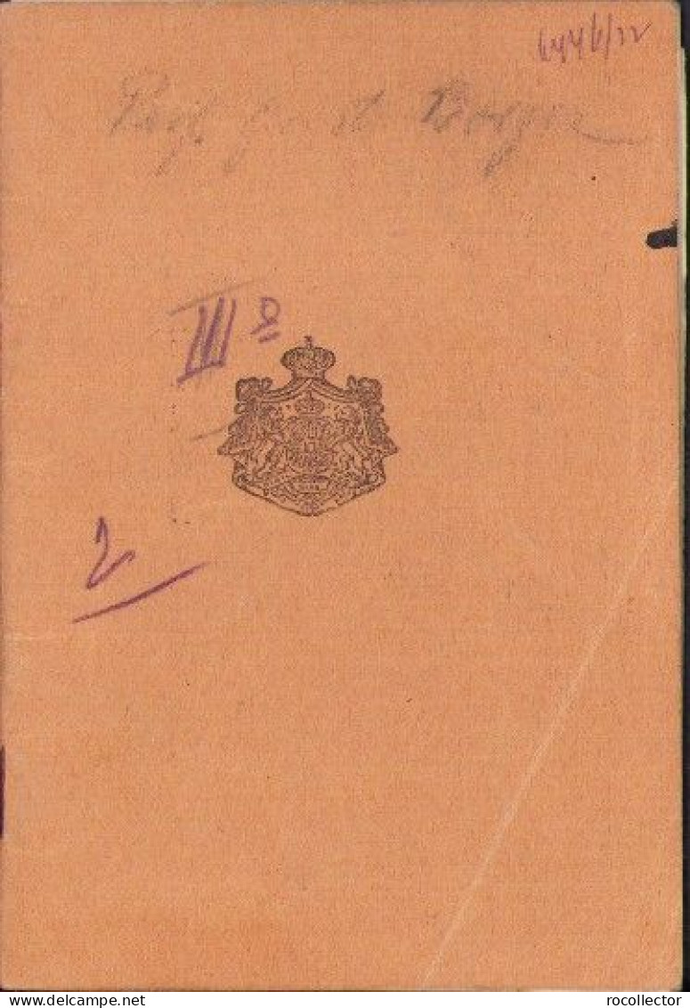 Romanian 1922 Passport For Saxon Professor Gustav Borger From Hermannstadt A2471N - Collections