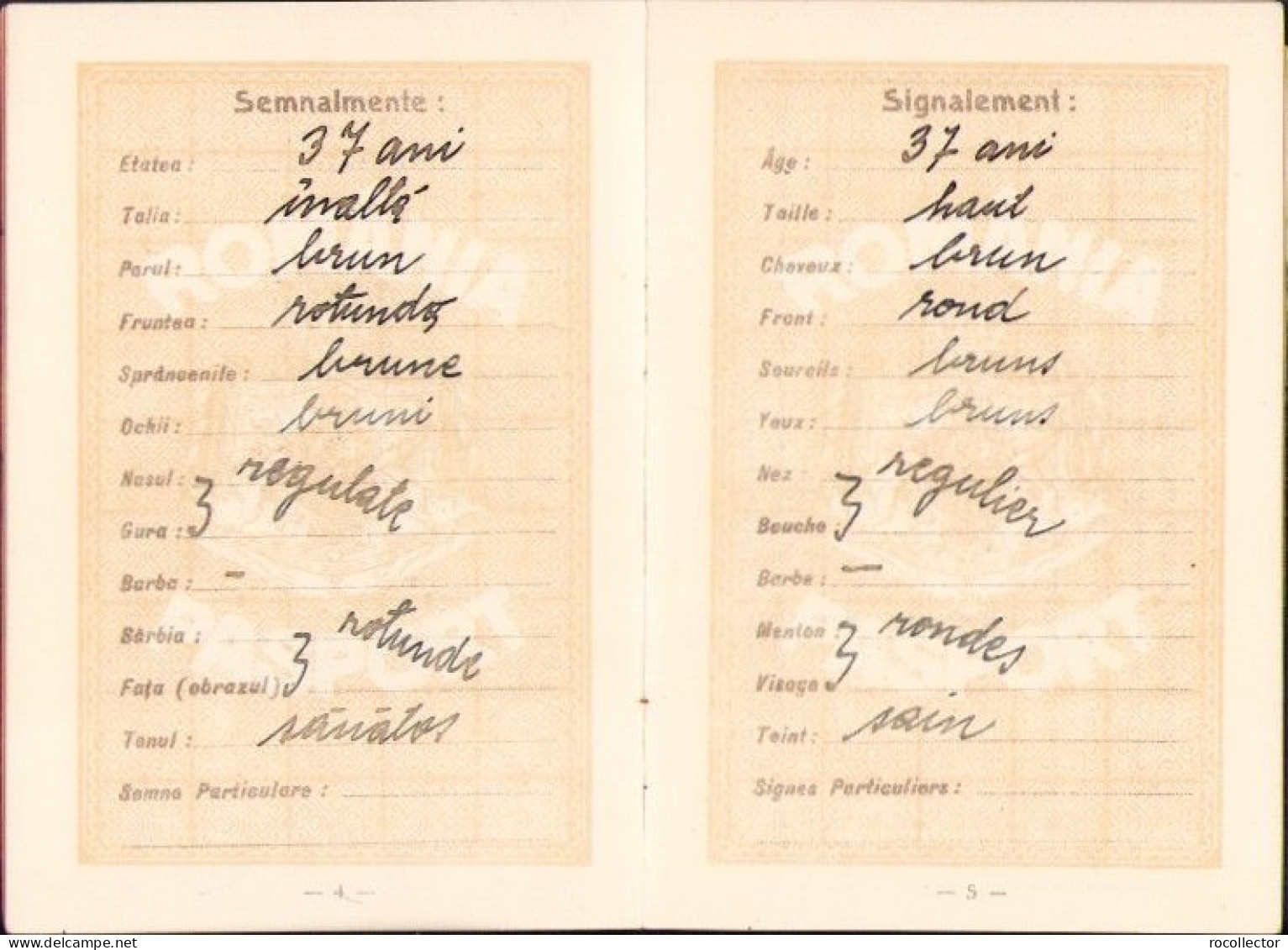 Romanian 1922 Passport For Saxon Professor Gustav Borger From Hermannstadt A2471N - Sammlungen