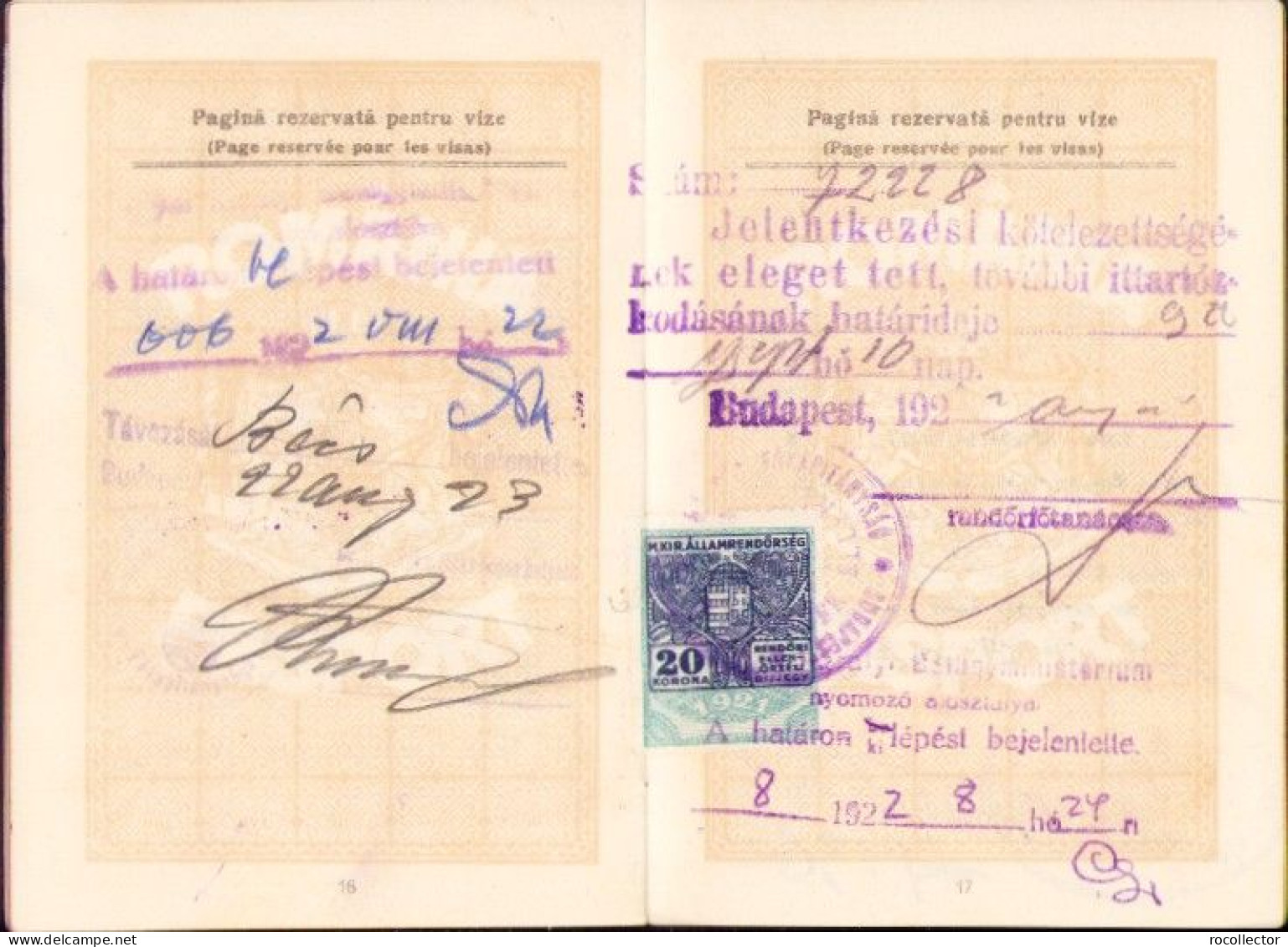 Romanian 1922 passport for Saxon professor Gustav Borger from Hermannstadt A2471N