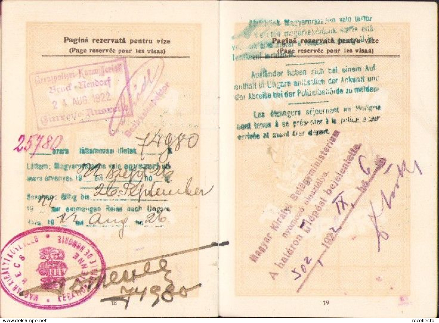 Romanian 1922 passport for Saxon professor Gustav Borger from Hermannstadt A2471N