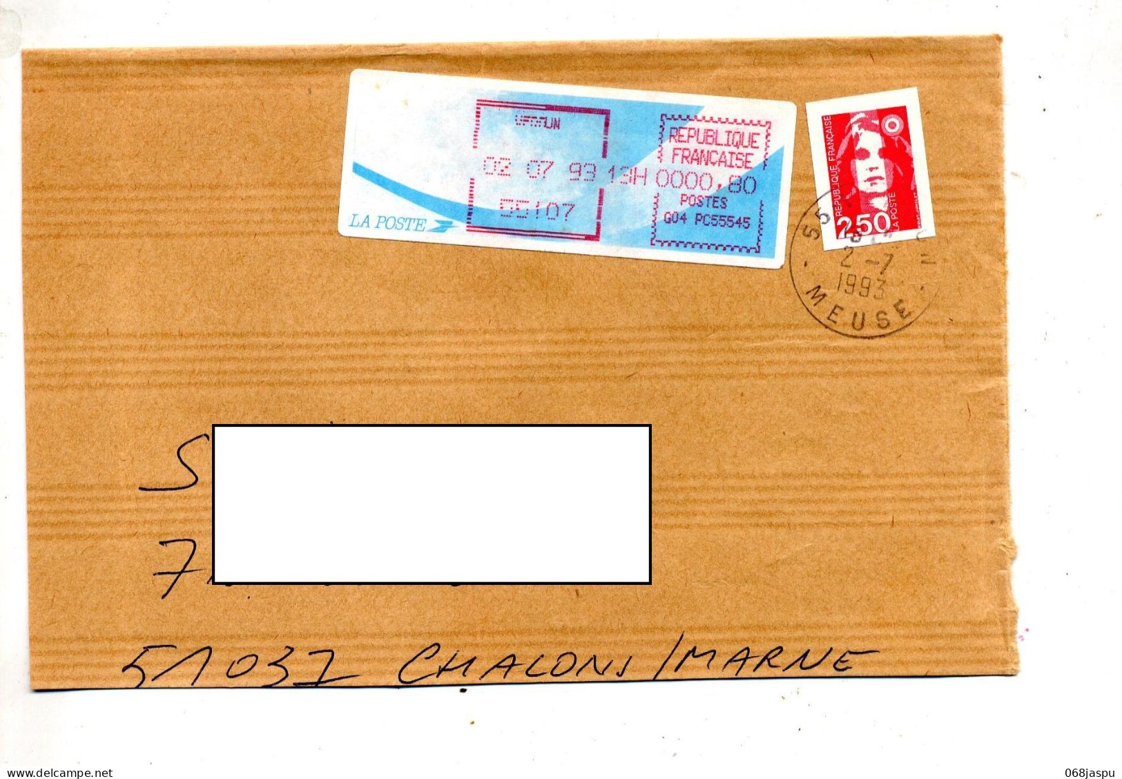 Grand Fragment De Lettre Cachet Verdun Sur Briat  + Vignette Bureau - Handstempel