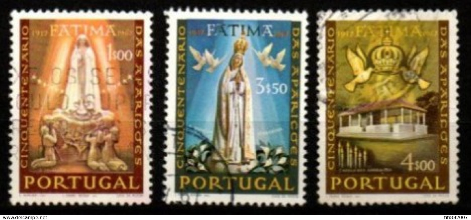 PORTUGAL     -    1967 .  Y&T N° 1010 - 1012 - 1013 Oblitérés .  Apparitions De Fatima - Used Stamps
