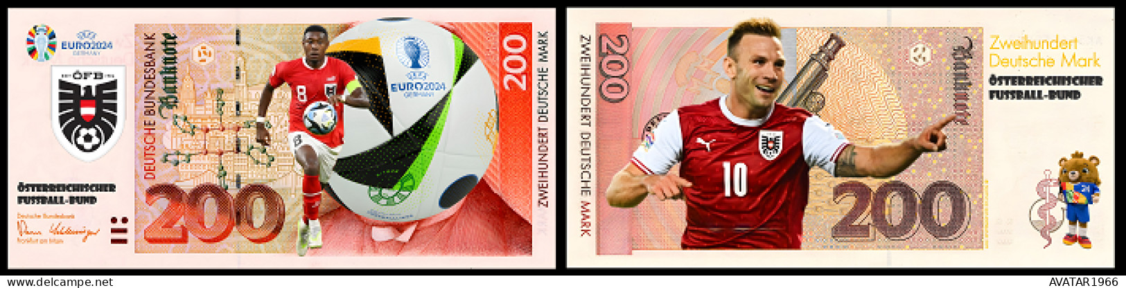 UEFA European Football Championship 2024 qualified country Österreich 8 pieces Germany fantasy paper money
