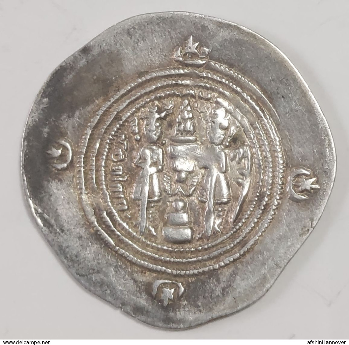 SASANIAN KINGS. Khosrau II. 591-628 AD. AR Silver Drachm Year 27 Mint DA - Orientales