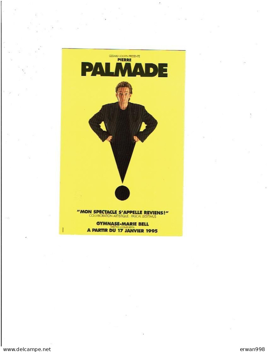 Carte (sans Mention Postale) Spectacle Pierre PALMADE 17/1/1995 Gymnase Marie Paule BELL   1325 - Entertainers