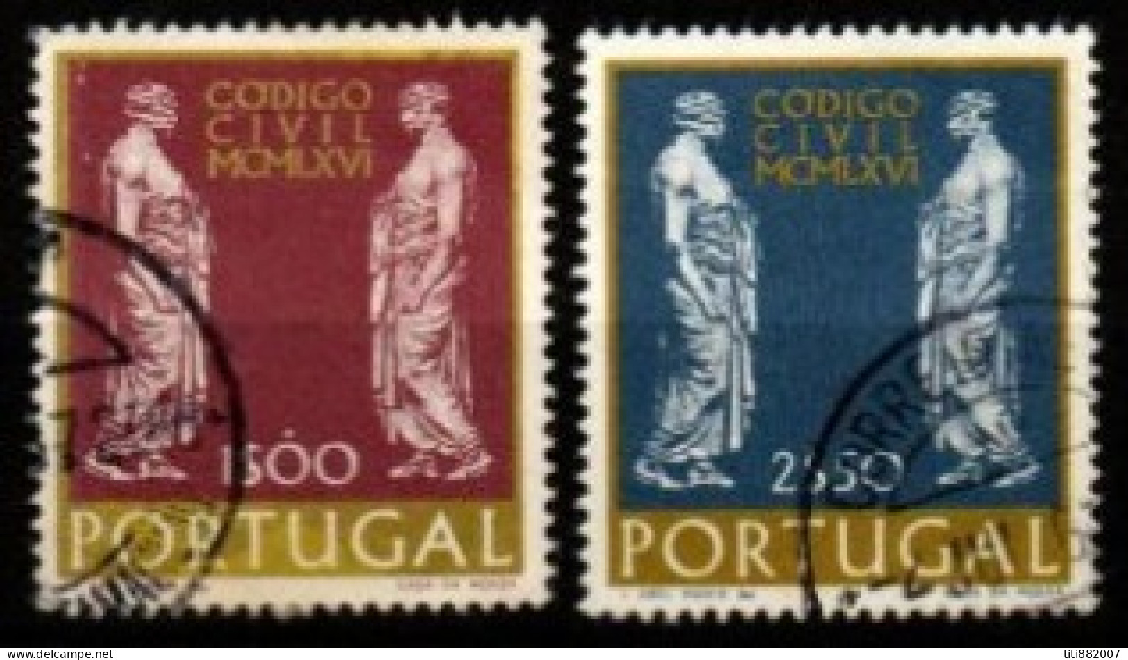 PORTUGAL     -    1967 .  Y&T N° 1014 / 1015 Oblitérés .   Nouveau Code Civil - Used Stamps
