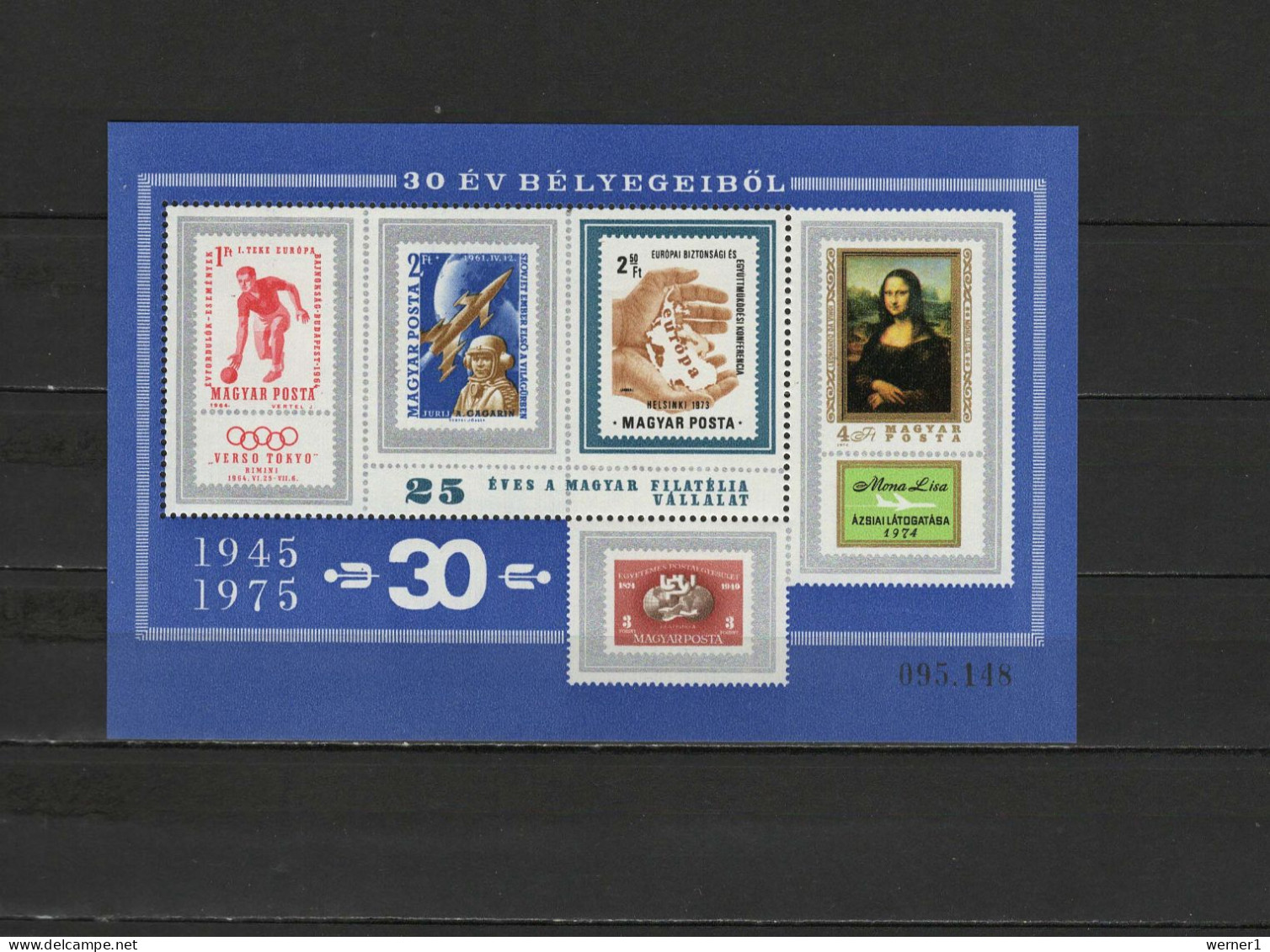 Hungary 1975 Olympic Games, Space, Paintings Da Vinci, Stamps On Stamps S/s Blue MNH - Sommer 1976: Montreal