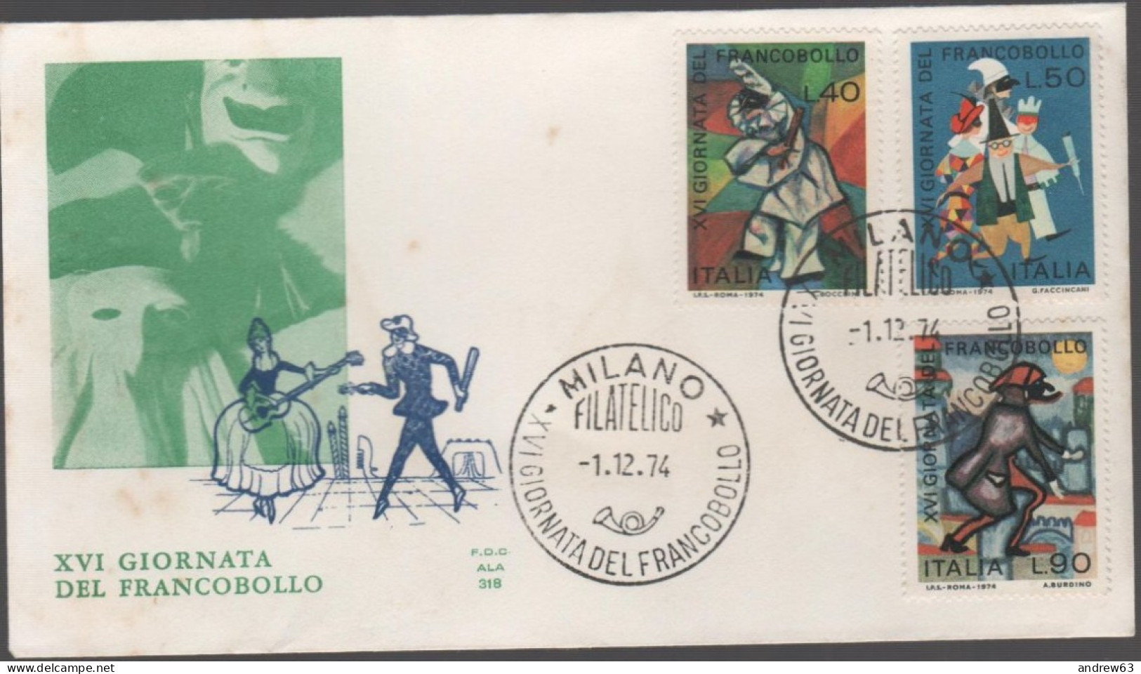 ITALIA - ITALIE - ITALY - 1974 - 16ª Giornata Del Francobollo - FDC ALA - FDC